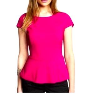 💕Express peplum Blouse with cap sleeves  Gold back zipper Fully Lined size XS